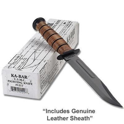 COUTEAU KA1217 Ka-bar USMC Fighter Plain edge knife Acier 1095 Made In USA - LIVRAISON Gratuite