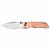 ATZ1870GCO ArtisanCutlery Wizard | Couteau Lame Drop Point Acier CPM S90V Manche Cuivre IKBS Button Lock - Livraison Gratuite