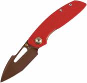 B1068A3 Couteau Tenable Link | Lame Harpoon Acier 14C28N Rose Gold | Manche Red G10 Liner Lock - Livraison Gratuite