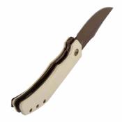 B1089C5 Couteau Orion Flipper | Lame Acier Nitro-V Rose Gold Drop Point | Manche G10 Ivory White | Liner Lock | Livraison Gratuite