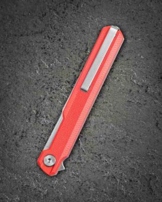 BTKG65C Bestech Duoz |  Couteau Lame Harpoon Acier 14C28N Satin | Manche Red G10 Linerlock - Livraison Gratuite