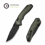 CE250933 — Couteau Civivi Elite Brova Top Liner Lock Lame Acier CPM S35VN Noir Manche Aluminium Vert Forêt Livraison Gratuite