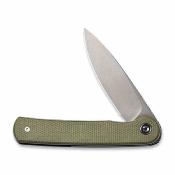 CIVC20010BB Couteau Civivi Stylum Lame Acier 10Cr15CoMoV Stonewash Manche Micarta Olive Slip Joint – Livraison Gratuite