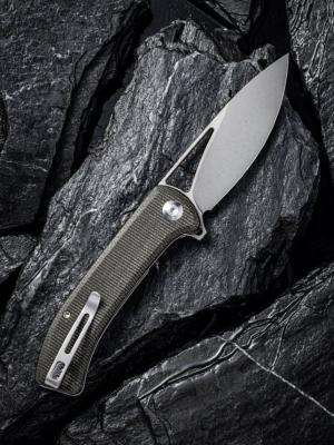 CIVC2024C CIVIVI RIFFLE Dark Green MICARTA FLIPPER Lame 14C28N - Livraison Gratuite