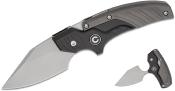 CIVC210363 Couteau CIVIVI Typhoeus Black & Gray Push Dagger Lame Acier 14C28N SW Etui Cuir - Livraison Gratuite