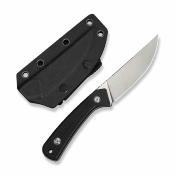 CIVC250401 — Couteau Fixe Civivi Carveth Lame Acier AEB-L Stonewash Manche Plaquettes Black G10 Housse Kydex Livraison Gratuite