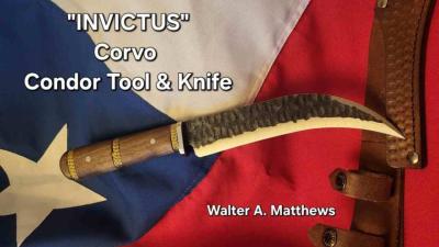 CTK398309HC Condor Tool & Knife - Couteau Invictus Corvo Manche Noyer Lame Acier 1095 Etui CUir Salvador - Livraison Gratuite