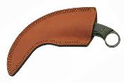 DM1324 Couteau Damas Karambit Lame Acier Damas 256 Couches Etui Cuir - Livraison Gratuite