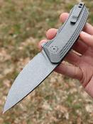 DMN006TSW Couteau Damned Designs Invictus Titane Lame 14C28N IKBS - Livraison Gratuite