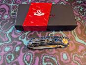 DTK3610MBL Dreamtech Linerlock Micarta Blue | Lame Drop Point Acier 14C28N Sandvik Satin | Manche Micarta Clip - Livraison Gratuite