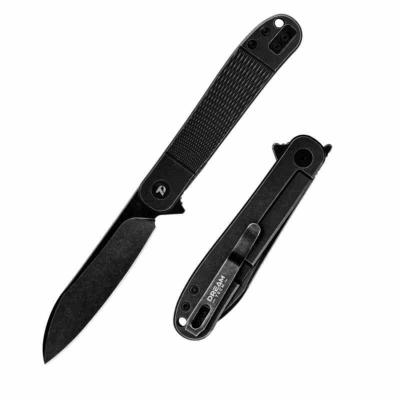 DTK4370B Dreamtech – Couteau Lame Acier D2 Sheepfoot Linerlock Manche Titane Noir – Livraison Gratuite