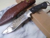 ERFIX125 Elk Ridge - Couteau Survie Manche Bois Lame Acier Inox Drop Point Étui Cuir - Livraison Gratuite