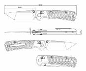 GEO2503A GEO Knife Blaze – Couteau pliant Lame Acier M390 Tanto Manche Titane Crossbar Lock - Livraison Gratuite