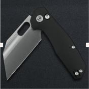 IFVF02BK Couteau Ironfly YOLO - Acier 14C28N - Lame Modified Tanto - Manche G10 Noir - Ouverture Flipper - Button Lock - Livraison Gratuite
