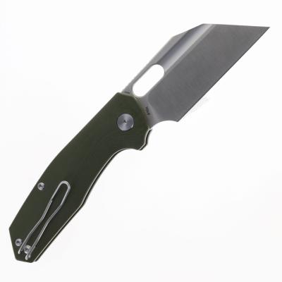 IFVF02GN Couteau Ironfly YOLO - Acier 14C28N - Lame Modified Tanto - Manche G10 Army Green - Ouverture Flipper - Button Lock - Livraison Gratuite