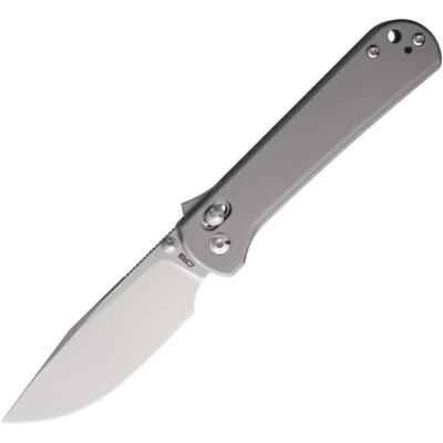 J1960TI Couteau Pliant CJRB Bolt Lame Acier AR-RPM9 Manche Titane Gris Recoil Lock - Livraison Gratuite