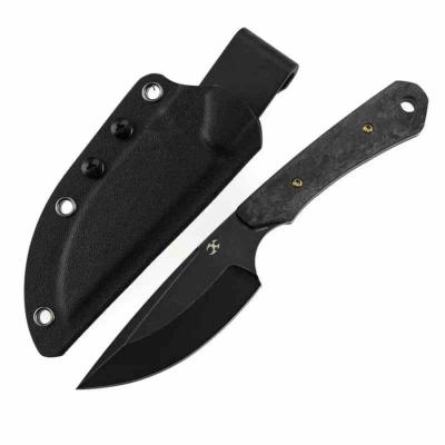 KG006A1 Kansept Flank – Couteau Fixe Lame Acier D2 Black Manche Shred Carbon Fiber Etui Kydex – Livraison Gratuite