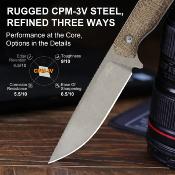 KI1045MD1 Kizer Begleiter Drop Point – Couteau Fixe Outdoor | Lame Acier CPM-3V | Manche Burlap Micarta | Étui Kydex |  Livraison Gratuite