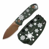 KI1094MC1 Kizer Christmas Drop Bear Fix Limited – Couteau fixe Lame Acier D2 Manche G10 vert Etui Kydex - Livraison Gratuite