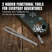 KI1094MC1 Kizer Christmas Drop Bear Fix Limited – Couteau fixe Lame Acier D2 Manche G10 vert Etui Kydex - Livraison Gratuite