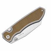 Ki3634A1 Kizer Wharning | Couteau Lame Sheepsfoot Acier CPM-S45VN Satin | Manche Black UltreX Micarta Liner Lock - Livraison Gratuite
