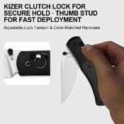 KI4761A4 Kizer Tycho – Couteau Pliant Lame Acier M390 Manche Titane + Fibre de Carbone Clutch Lock – Livraison gratuite