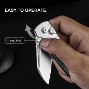 KIV2706A2 Couteau Kizer Parakeet Lame Sheepsfoot Acier Nitro-V Manche Acrylique Blanc Button Lock - Livraison Gratuite