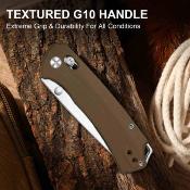 KIV34902CA2 Kizer T1 CD Clutch Lock – Couteau pliant Lame Acier Nitro-V manche G10 brun, clip deep carry réversible - Livraison Gratuite