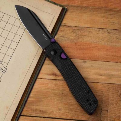 KIV3698A1  Kizer Renaissance Black | Couteau Lame Sheepsfoot Acier Bohler N690 Black PVD | Manche Black Micarta Linerlock - Livraison Gratuite