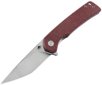 KKNJ147SRDT Couteau Pliant Klaken Virex Pro Tanto Lame Acier 14C28N Manche Micarta Rouge Linerlock Flipper - Livraison Gratuite