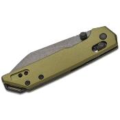 KS2051ROLBW — Couteau Kershaw Mini Iridium Dura Lock Olive Lame Acier D2 BlackWash Reverse Tanto Manche Aluminium Vert Olive Livraison Gratuite
