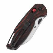 KT1022V8 Tenable Model 6 - Couteau Pliant EDC Lame Drop Point Acier 14C28N Manche G-Mascus Rouge/Noir Crossbar Lock - Livraison Gratuite