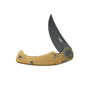 KUB173H Couteau Kubey Scimitar Yellow Ultem Lame Blackwash Acier 14C28N IKBS - Livraison Gratuite