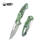 KUB210H Kubey Dugu – Couteau Pliant Liner Lock | Lame Drop Point Beadblast 14C28N | Manche G10 Camo Bearing - Livraison Gratuite