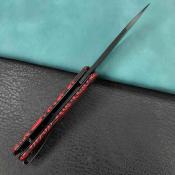 KUB371F Kubey Neo  – Couteau Pliant Outdoor, Lame Clip Point AUS-10 Blackwashed, Manche G10 Rouge/Noir, Liner Lock - Livraison Gratuite