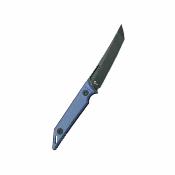 KUB430D Kubey Goliath – Couteau lame fixe Tanto Lame Acier 14C28N Black Manche Black Denim Micarta - Housse kydex - Livraison Gratuite