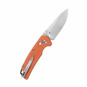KUB465C Couteau Kubey Freki | Lame Acier 14C28N Satin Drop Point | Manche G10 Orange | Crossbar Lock | Livraison Gratuite