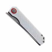 MAXMM482B Couteau Maxace Baby Racoon V | Lame Acier 10Cr15CoMoV Satin | Manche G10 Blanc | Livraison Gratuite