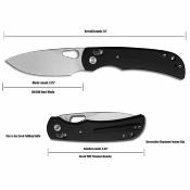 MGR621ABK Miguron Moyarl – Couteau pliant Crossbar Lock Lame Acier 14C28N Stonewash Manche Black PVD Titanium - Livraison Gratuite