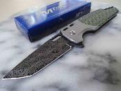 MTA2009GN MTech A/O – Couteau Lame Acier 3Cr13 Tanto Imit Damas Manche Alu Green Black Linerlock Clip – Livraison Gratuite