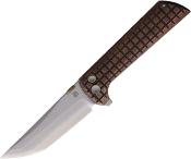 NMB2406CUG — Couteau North Mountain Blade Chop 2 Crossbar Lock Lame Acier SLD-Magic Tanto Manche Cuivre Motif Frag Antique Livraison Gratuite