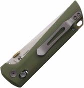 NMB2418GR5 North Mountain Blade Chop – Couteau pliant Crossbar Lock Lame Acier Damas 5-Layer Damas & Cuivre Tanto Manche Green Frag G10 - Livraison Gratuite