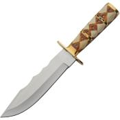 PA203468 Poignard Diamond Bone Hunter Lame Acier Inox Etui Cuir - Livraison Gratuite