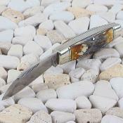 RR2530 – Couteau Rough Ryder Senator – Lame acier damas spear & wharncliffe Manche Os cannelle Slip joint – Livraison Gratuite