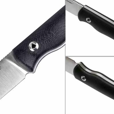 RS3721S Real Steel Bushcraft Plus II – Couteau Lame Fixe Acier 14C28N Scandi Manche G10 Black Housse Cuir – Livraison Gratuite 