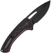 S24082A3 Couteau SENCUT Squiggy Lame en Acier 9Cr18MoV Manche en G-10 Noir/Burgundy Pivot Roulements à Billes - Livraison Gratuite