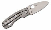 SC269TIP Spyderco PITS 2 Slipit – Lame Drop Point M398 Satinée, Manche Titane Slip Joint Clip Fabriqué en Italie - Livraison Gratuite