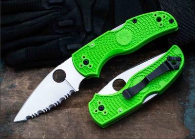 SC41SGR5 Couteau Spyderco Native 5 Salt Green | Lame Drop Point Acier LC200N Serr | Manche FRN Back Lock - Made in USA - Livraison Gratuite