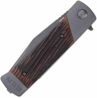 SCH1203147 Old Timer Frontier |  Couteau Lame Acier 7Cr Trailing Point Satin | Manche Luxewood Composite | Liner Lock | Livraison Gratuite