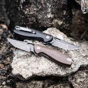 SKW67506 Skallywag Mudskipper Brown | Lame Tanto Modifiée Acier 14C28N | Manche Micarta Brun | Liner Lock | Clip Livraison Gratuite